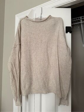 nuuds Cream Rib-Hem Crewneck Sweater